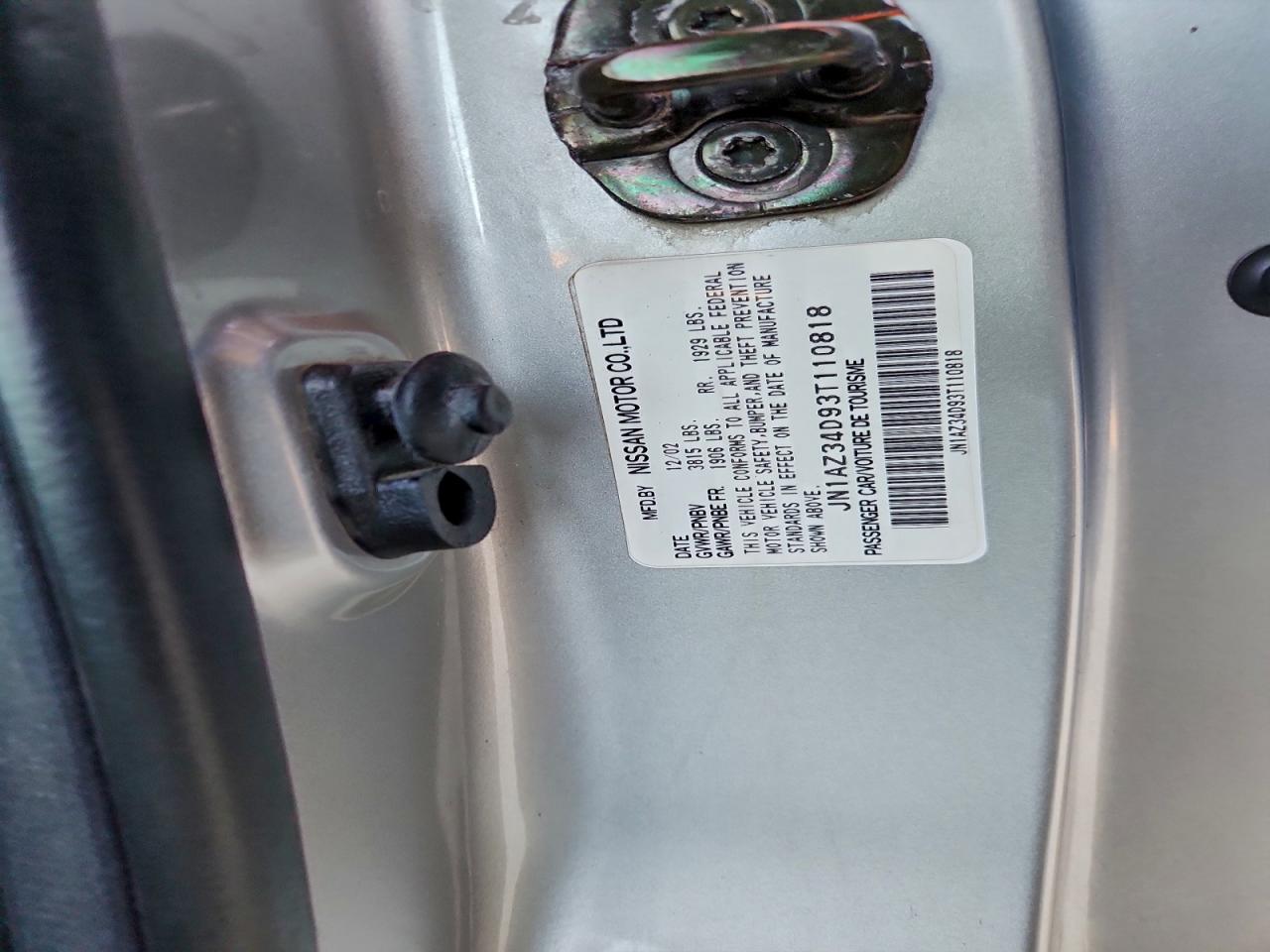 2003 Nissan 350Z Coupe VIN: JN1AZ34D93T110818 Lot: 94523155