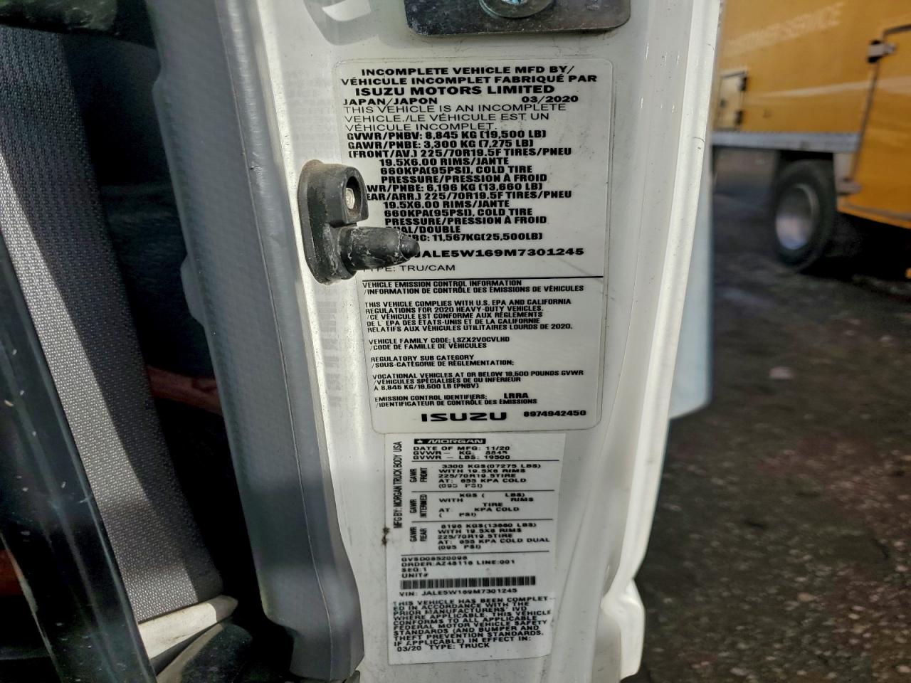 2021 Isuzu Nrr VIN: JALE5W169M7301245 Lot: 94694625