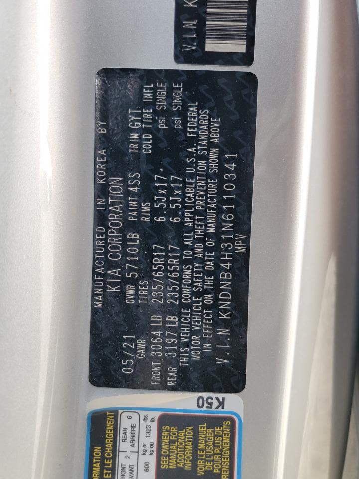 2022 Kia Carnival Lx VIN: KNDNB4H31N6110341 Lot: 92111135