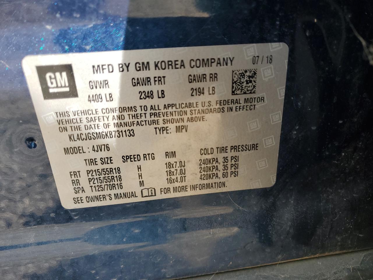 2019 Buick Encore Essence VIN: KL4CJGSM6KB731133 Lot: 93463855