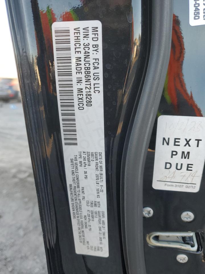 2022 Jeep Compass Latitude VIN: 3C4NJCBB6NT218280 Lot: 92196535