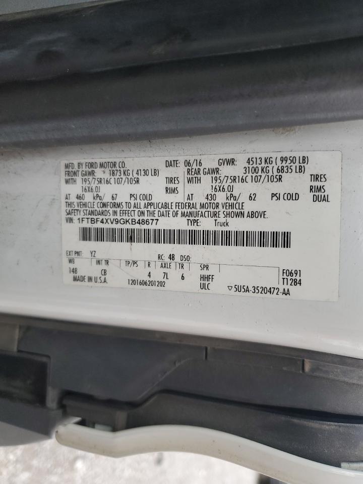 2016 Ford Transit T- Utility / Service Van VIN: 1FTBF4XV9GKB48677 Lot: 91821355