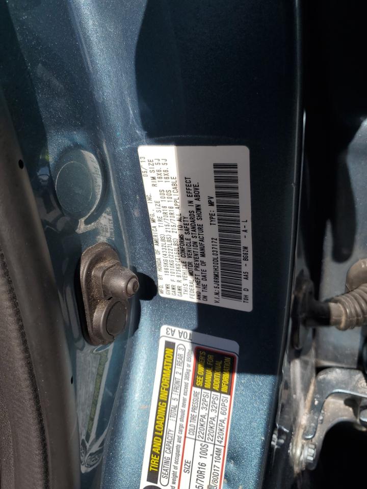 2013 Honda Cr-V Lx VIN: 5J6RM3H30DL037172 Lot: 92018015