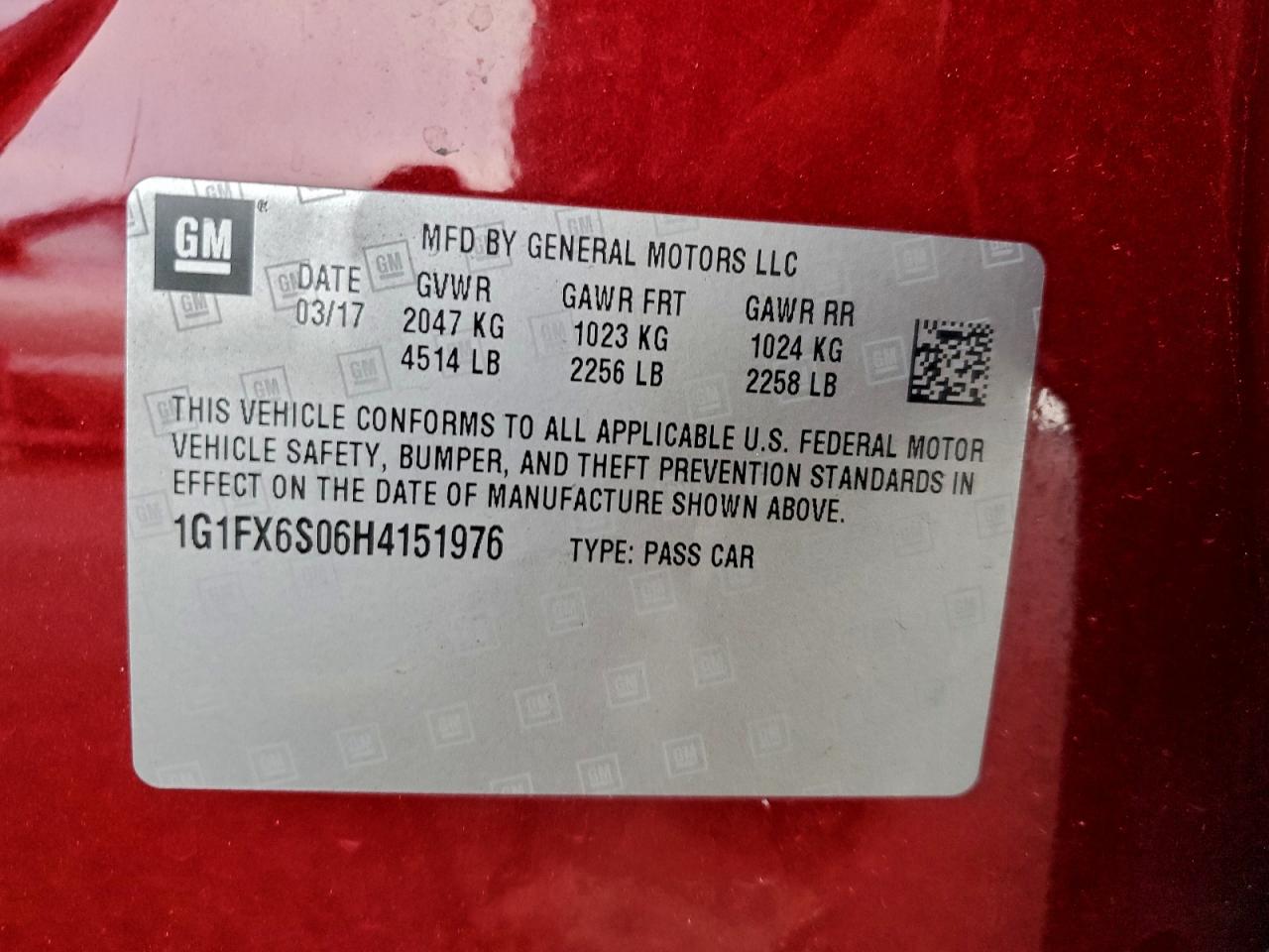 2017 Chevrolet Bolt Ev Premier VIN: 1G1FX6S06H4151976 Lot: 94039445