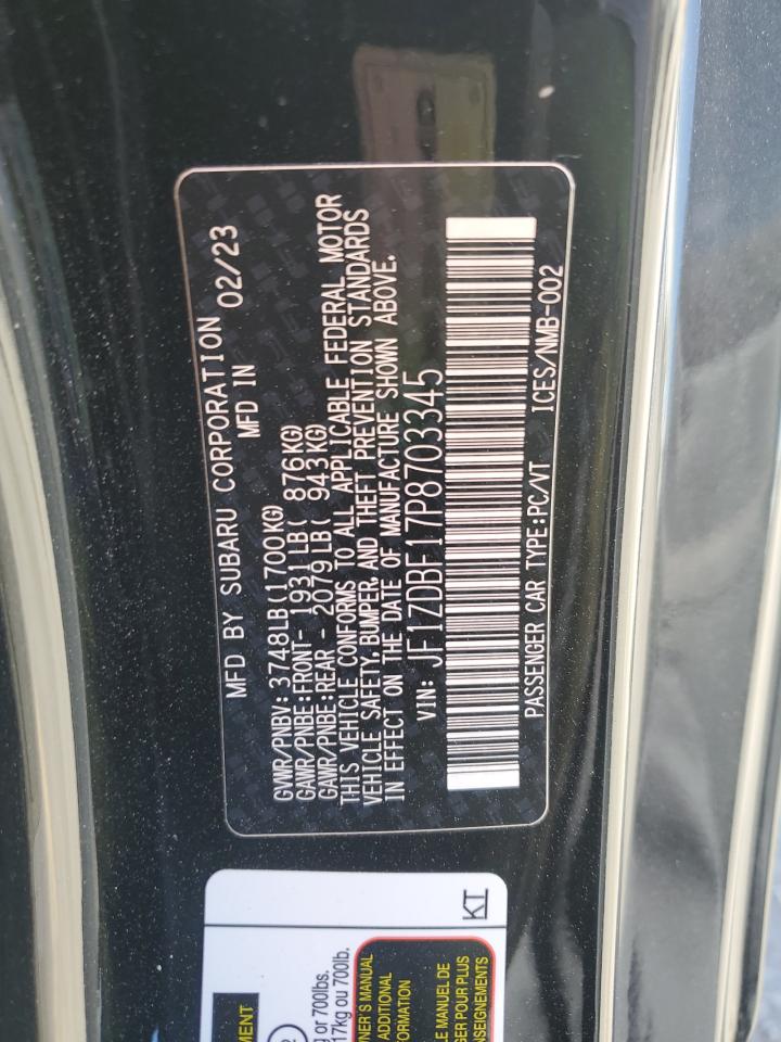 2023 Subaru Brz Limited VIN: JF1ZDBF17P8703345 Lot: 90758045