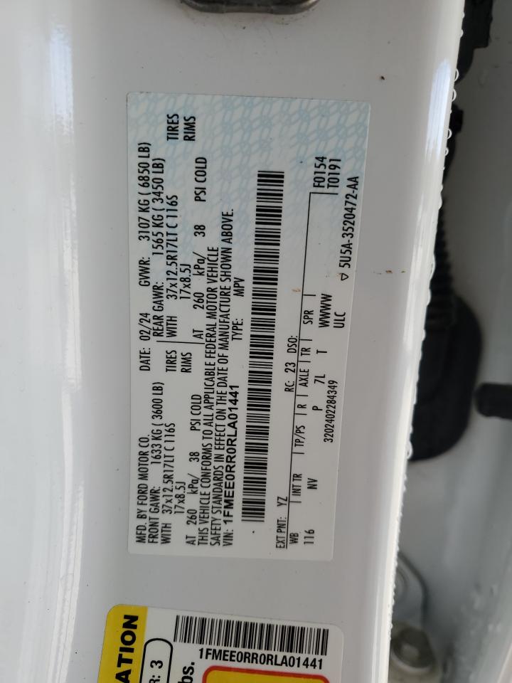 2024 Ford Bronco Raptor VIN: 1FMEE0RR0RLA01441 Lot: 91882085