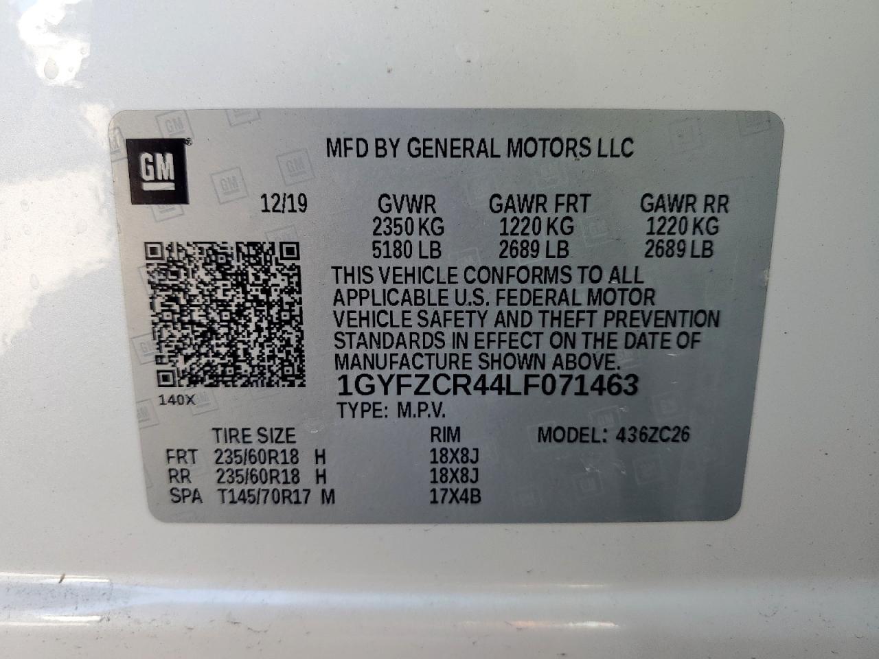 2020 Cadillac Xt4 Premium Luxury VIN: 1GYFZCR44LF071463 Lot: 90942915