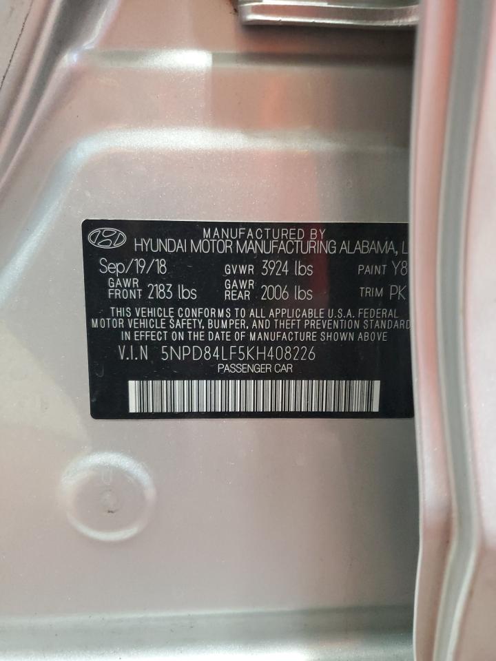 2019 Hyundai Elantra Sel VIN: 5NPD84LF5KH408226 Lot: 93287925