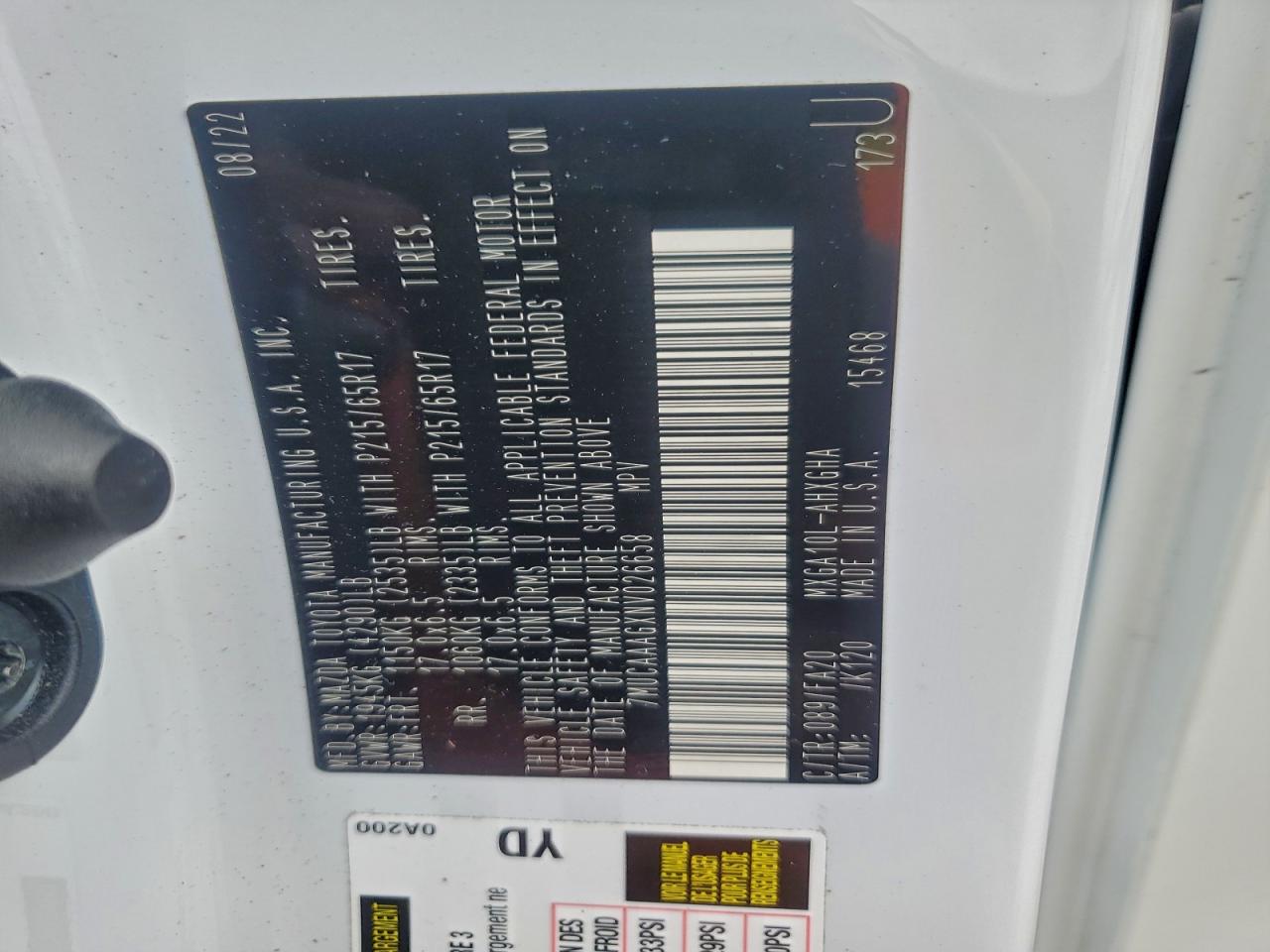 2022 Toyota Corolla Cross Le VIN: 7MUCAAAGXNV026658 Lot: 94258775