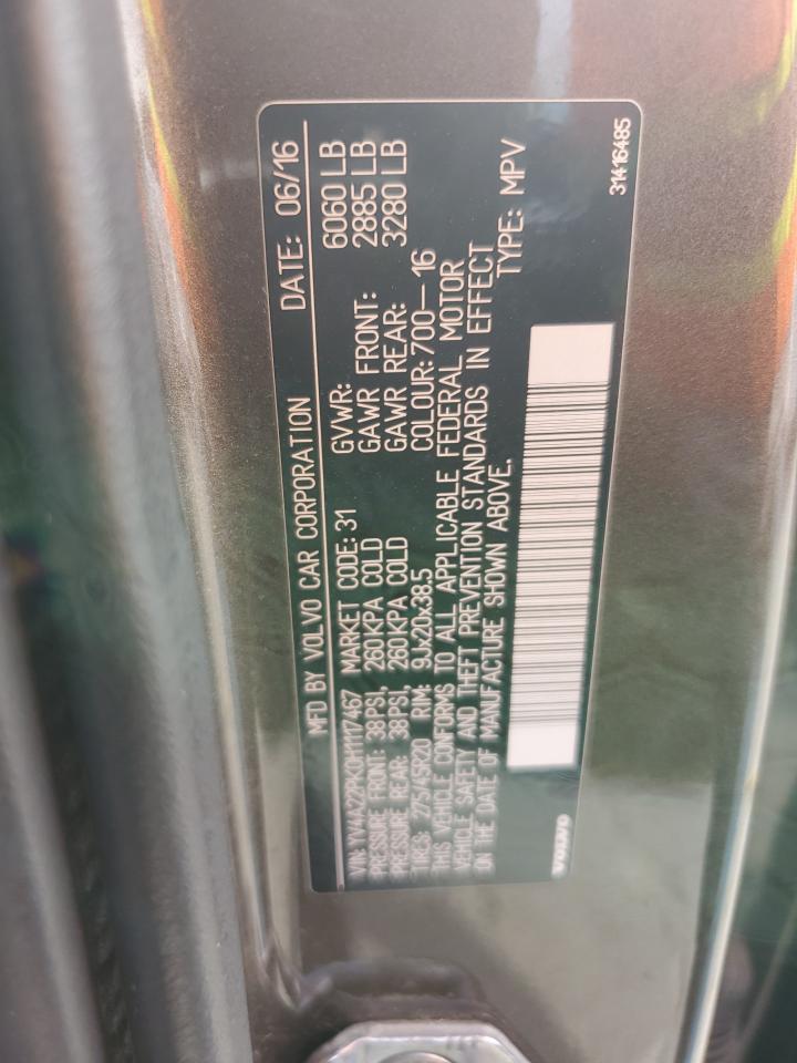 2017 Volvo Xc90 T6 VIN: YV4A22PK0H1117467 Lot: 93540765