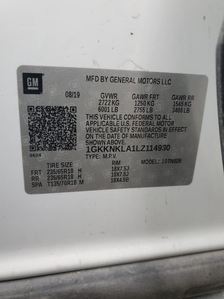 2020 GMC Acadia Sle VIN: 1GKKNKLA1LZ114930 Lot: 92223045