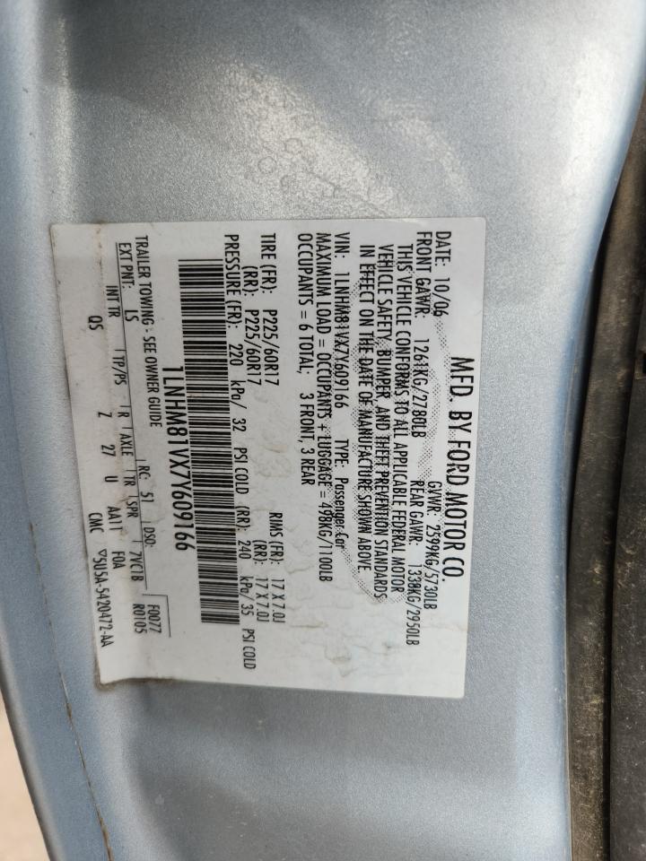 2007 Lincoln Town Car Signature VIN: 1LNHM81VX7Y609166 Lot: 92677265