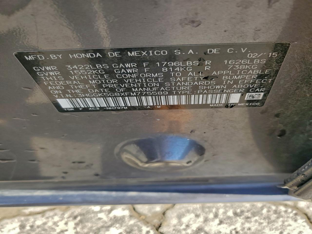 2015 Honda Fit Ex VIN: 3HGGK5G8XFM775589 Lot: 94720645