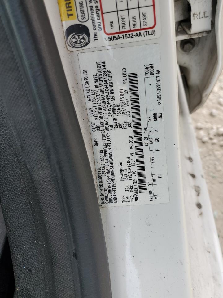 2017 Ford Fiesta Se VIN: 3FADP4BJ0HM128344 Lot: 91457385