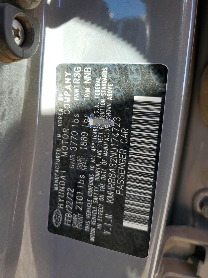 2022 Hyundai Venue Se VIN: KMHRB8A32NU174723 Lot: 91199765