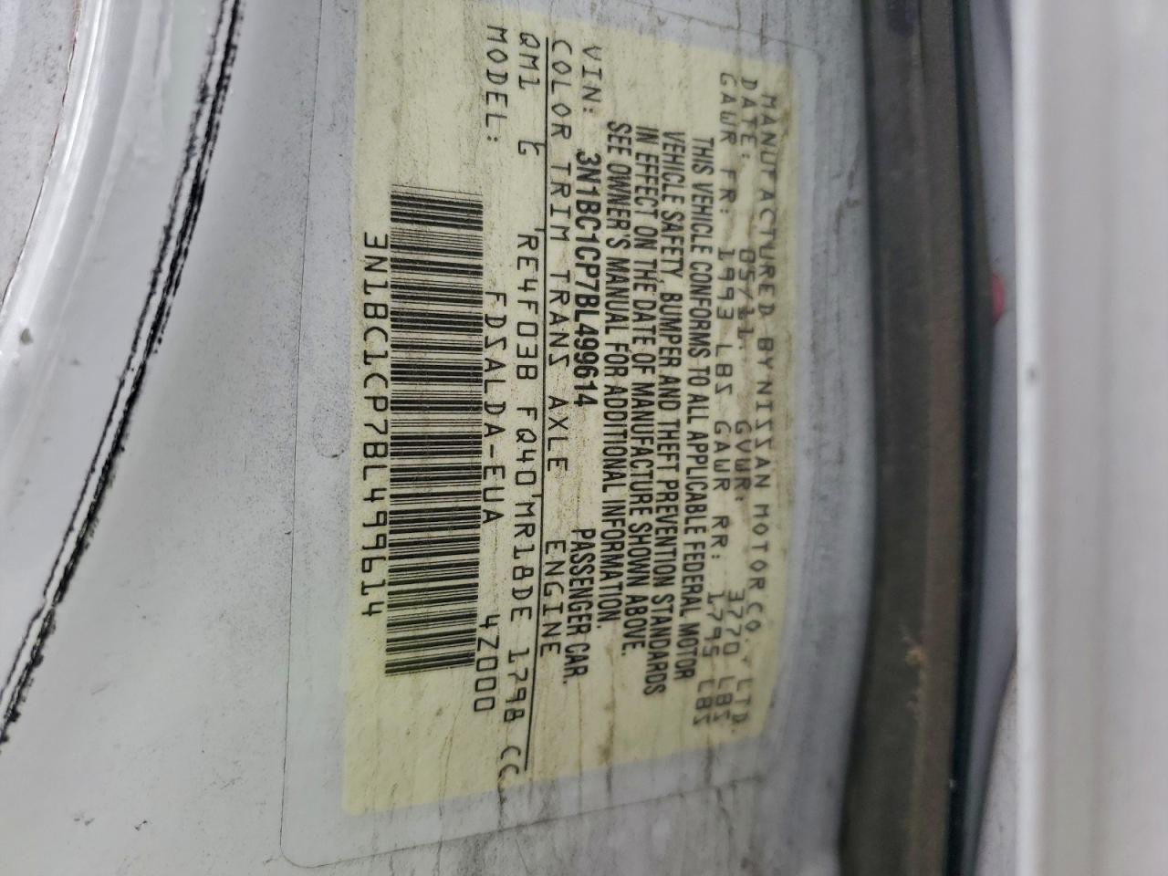 2011 Nissan Versa S VIN: 3N1BC1CP7BL499614 Lot: 94155345