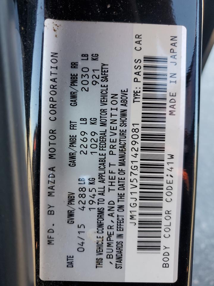 2016 Mazda 6 Touring VIN: JM1GJ1V57G1429081 Lot: 91051165