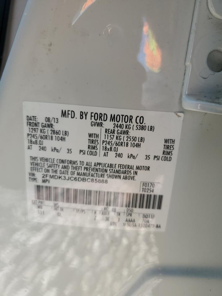 2013 Ford Edge Sel VIN: 2FMDK3JC6DBC85888 Lot: 90774925