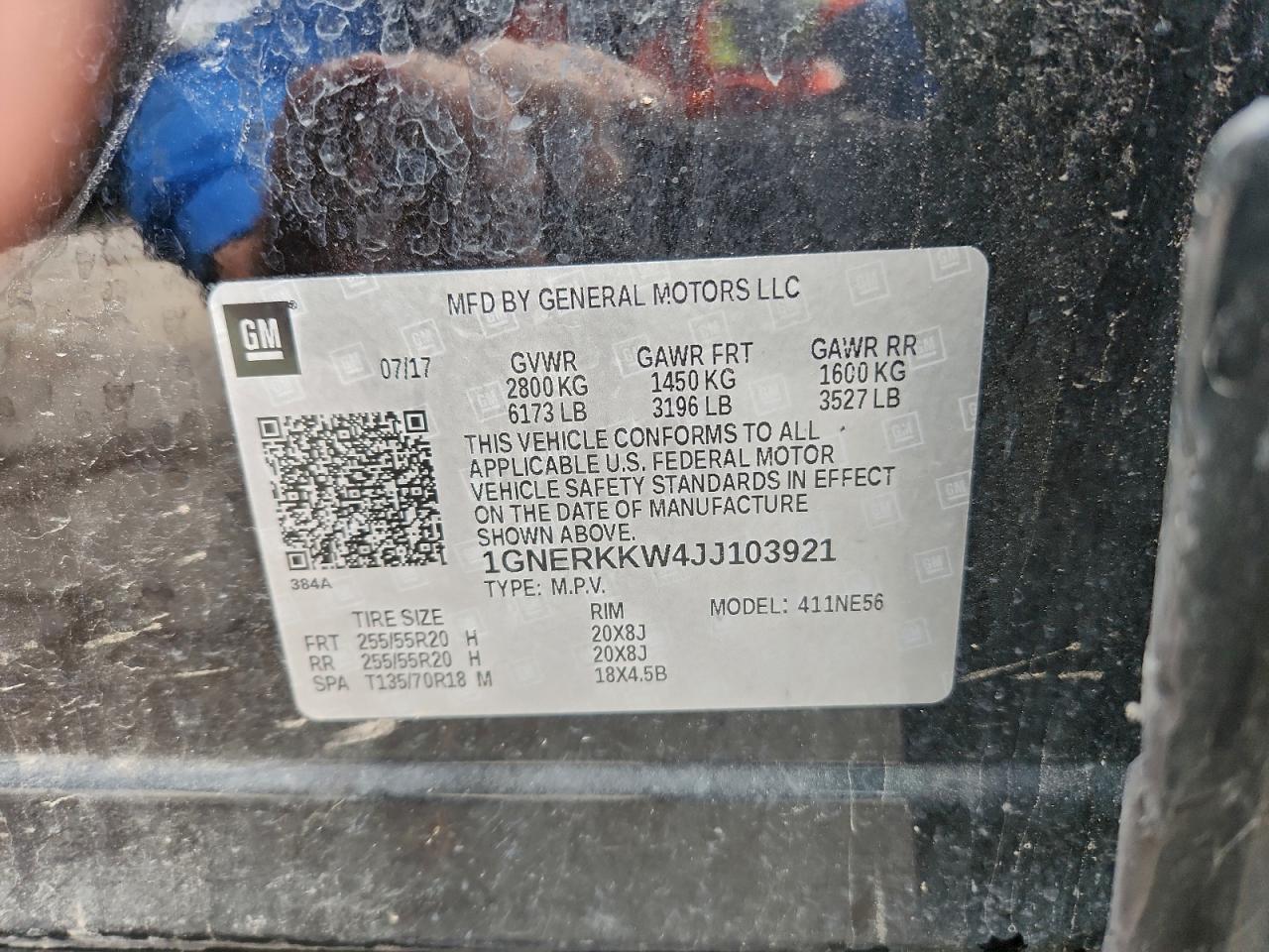 2018 Chevrolet Traverse Premier VIN: 1GNERKKW4JJ103921 Lot: 93633755