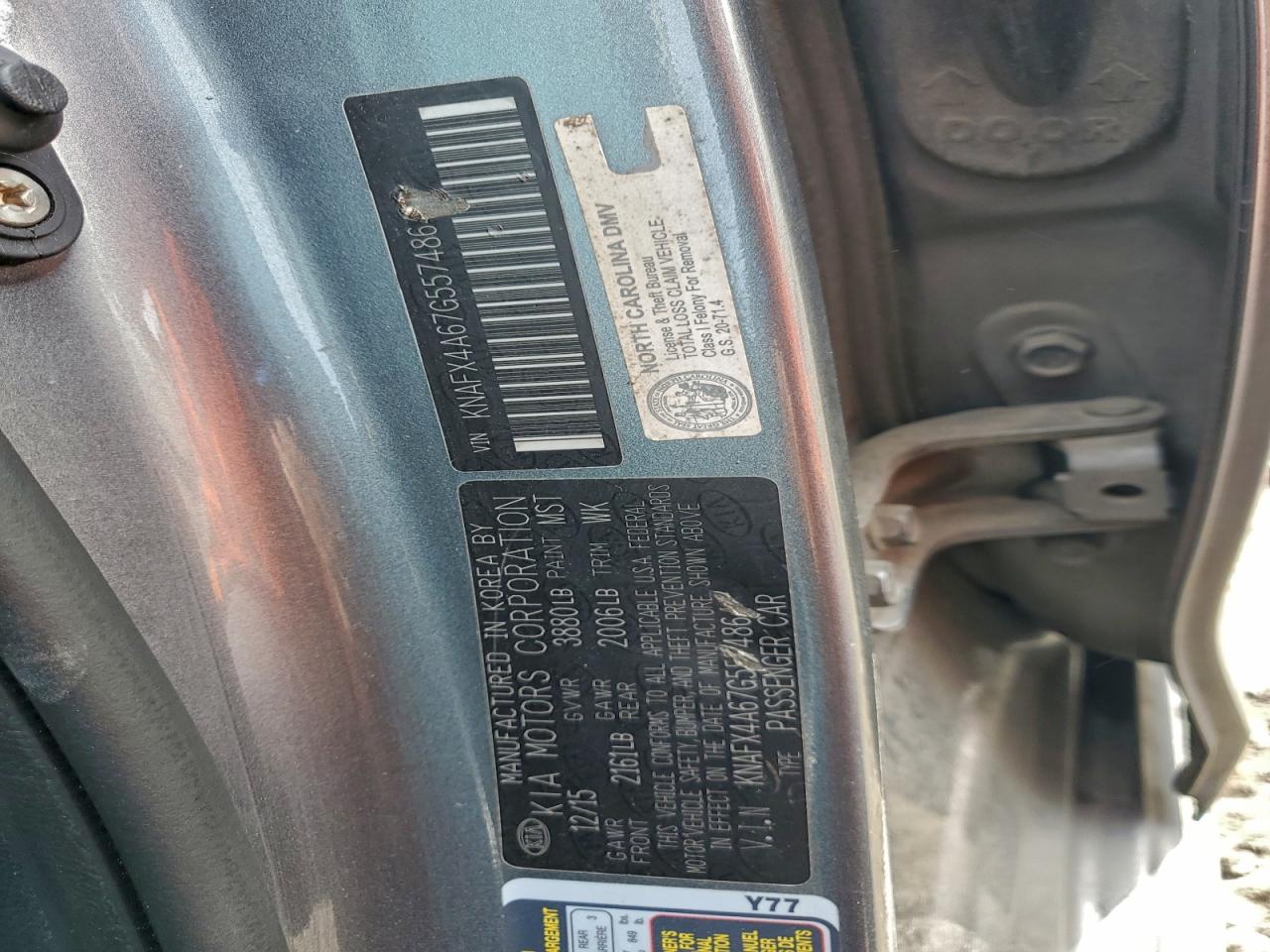 2016 Kia Forte Lx VIN: KNAFX4A67G5574864 Lot: 92155065