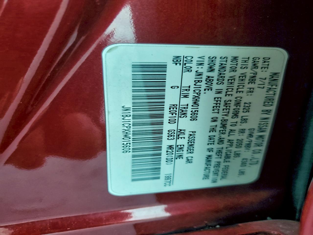 2017 Nissan Rogue Sport S VIN: JN1BJ1CPXHW015606 Lot: 94424755