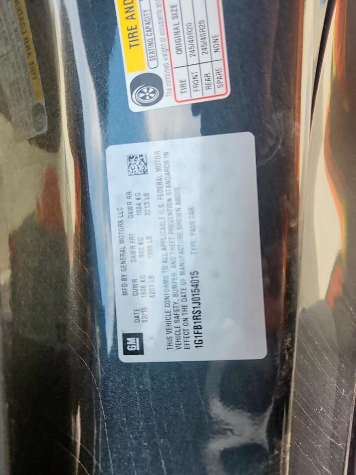 2018 Chevrolet Camaro Lt VIN: 1G1FB1RS1J0154015 Lot: 92729775