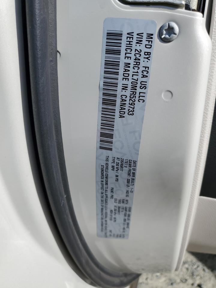 2021 Chrysler Pacifica Hybrid Touring L VIN: 2C4RC1L70MR529733 Lot: 86555255