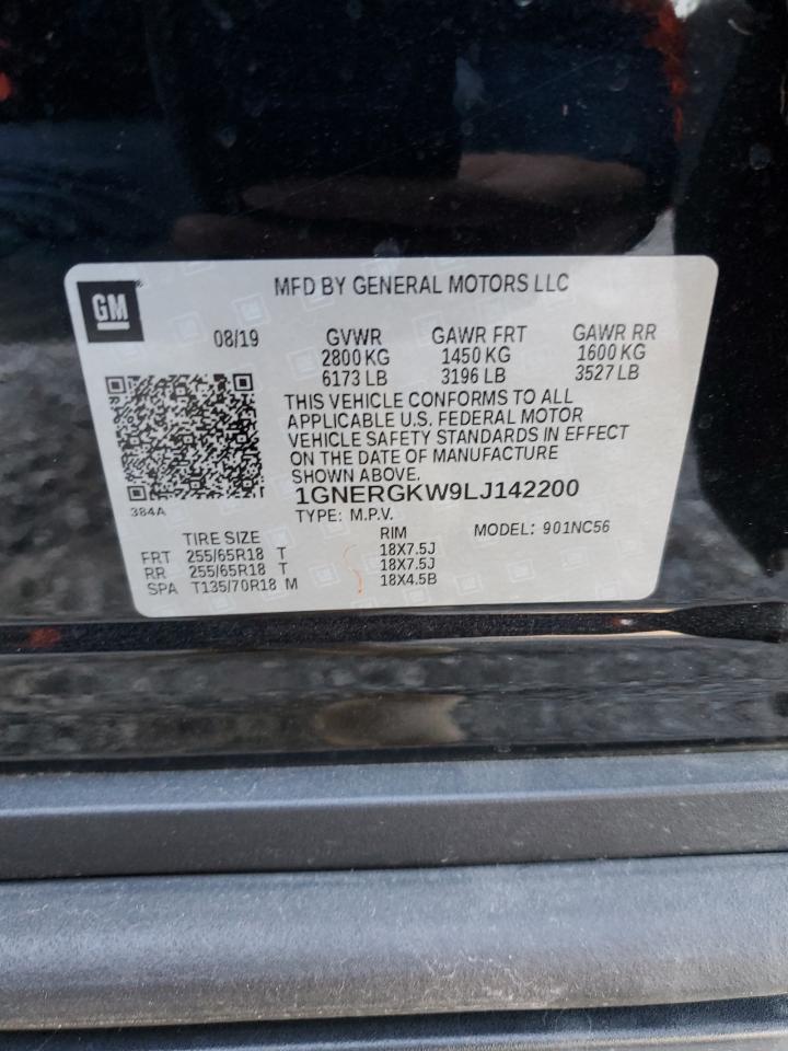 2020 Chevrolet Traverse Lt VIN: 1GNERGKW9LJ142200 Lot: 92275995