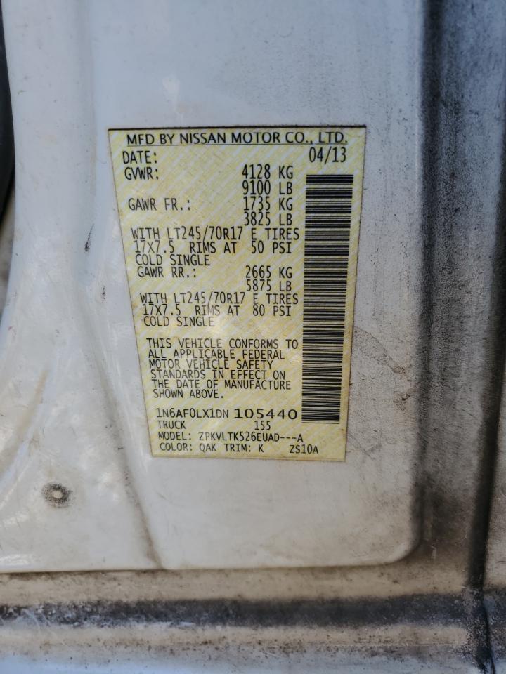 2013 Nissan Nv 2500 Delivery Van VIN: 1N6AF0LX1DN105440 Lot: 92987565