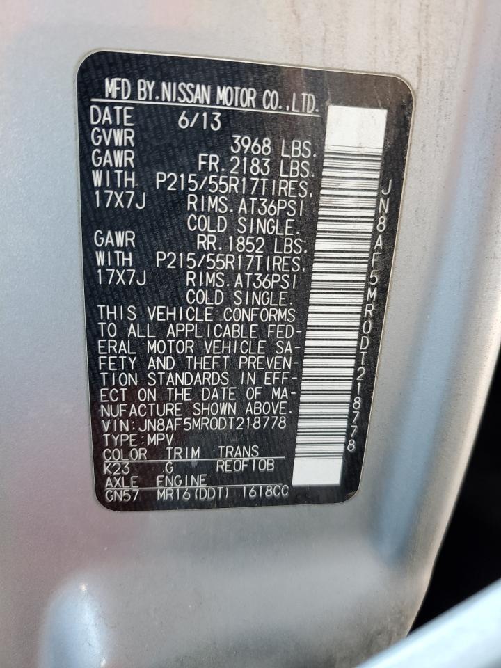 2013 Nissan Juke S VIN: JN8AF5MR0DT218778 Lot: 91698875