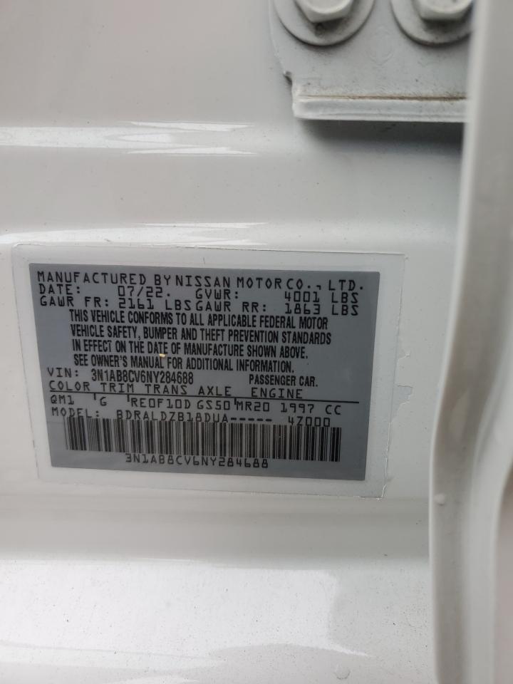 2022 Nissan Sentra Sv VIN: 3N1AB8CV6NY284688 Lot: 91005855