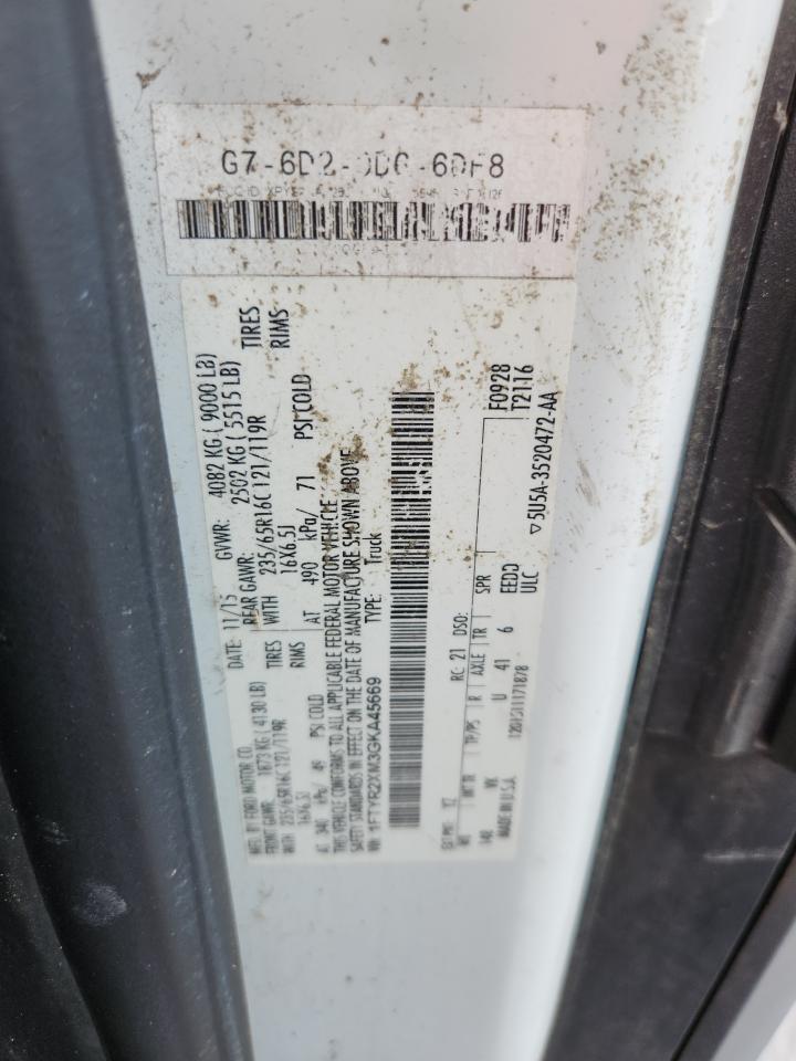 2016 Ford Transit T-250 VIN: 1FTYR2XM3GKA45669 Lot: 89648005