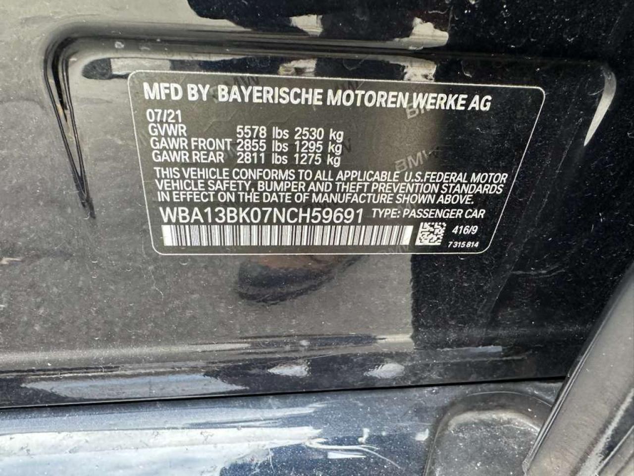 Фото: WBA13BK07NCH59691