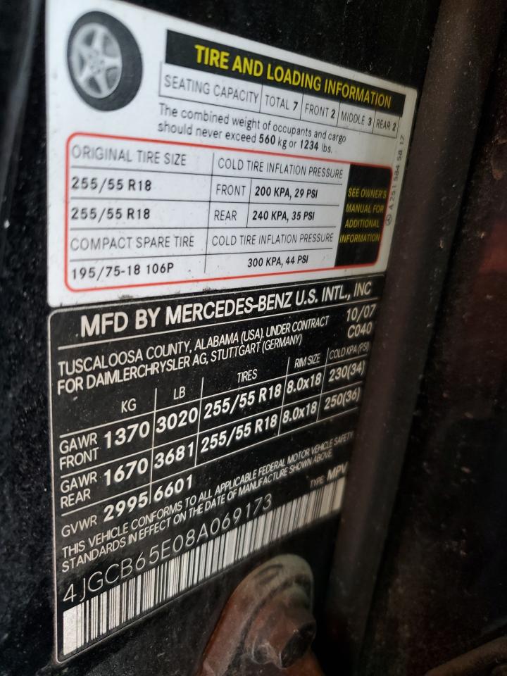 2008 Mercedes-Benz R 350 VIN: 4JGCB65E08A069173 Lot: 91639515