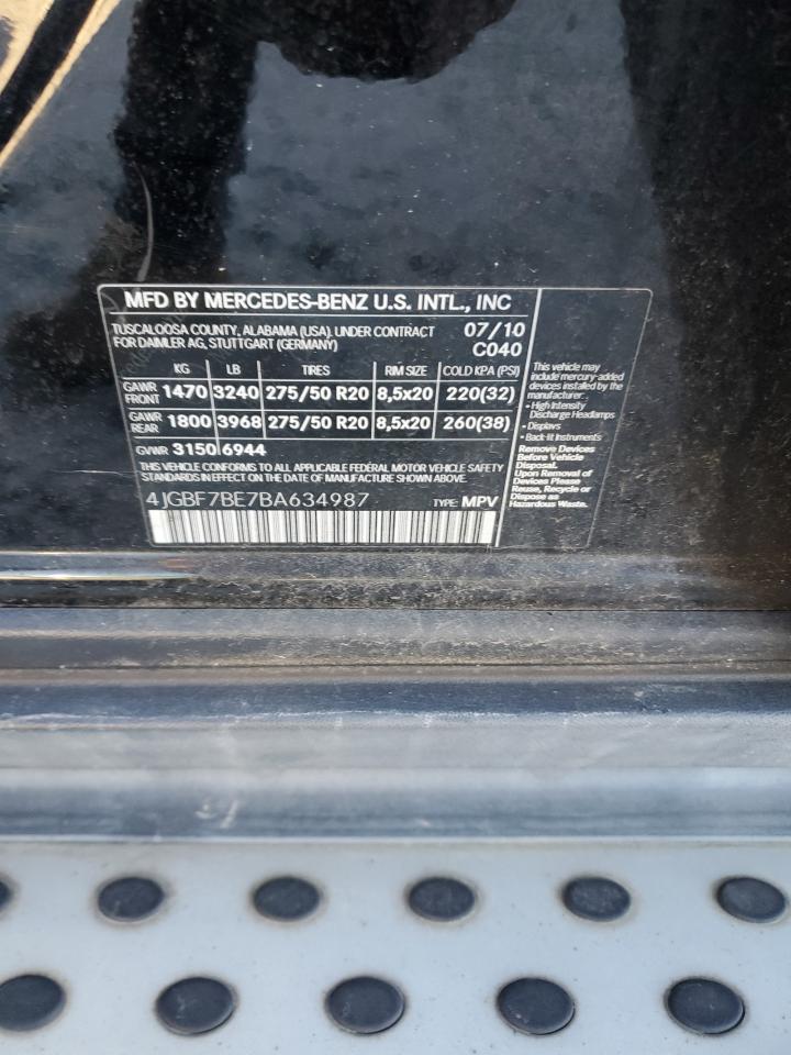 2011 Mercedes-Benz Gl 450 4Matic VIN: 4JGBF7BE7BA634987 Lot: 93270915