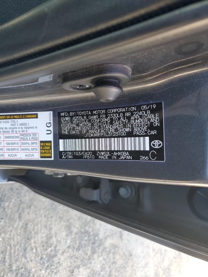 2020 Toyota Prius Prime Le VIN: JTDKARFP1L3123100 Lot: 93212095