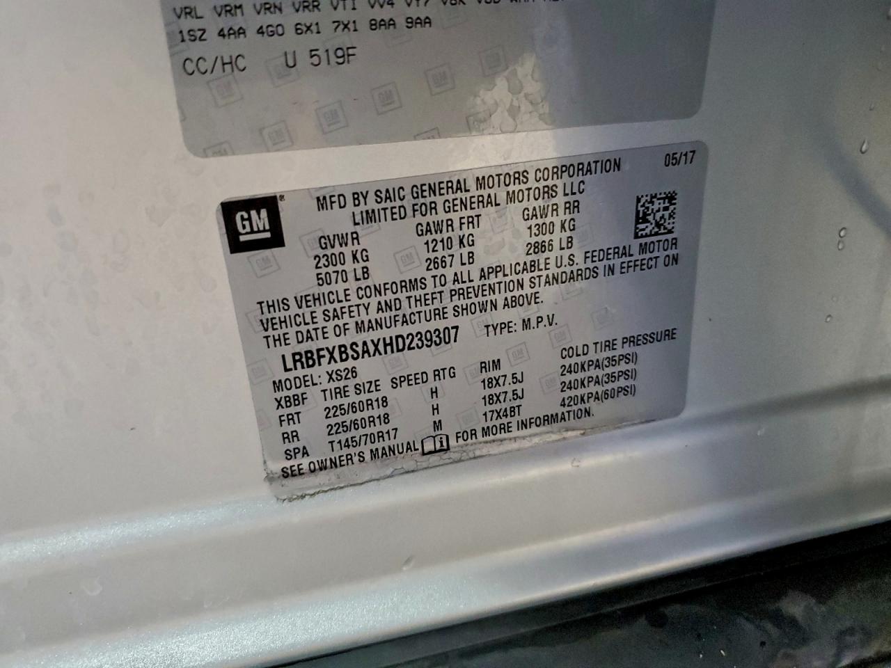 2017 Buick Envision Essence VIN: LRBFXBSAXHD239307 Lot: 94569705