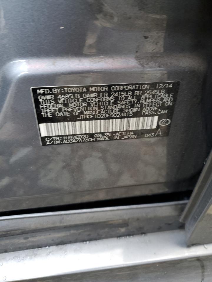 2015 Lexus Is 250 VIN: JTHCF1D20F5023415 Lot: 91876455