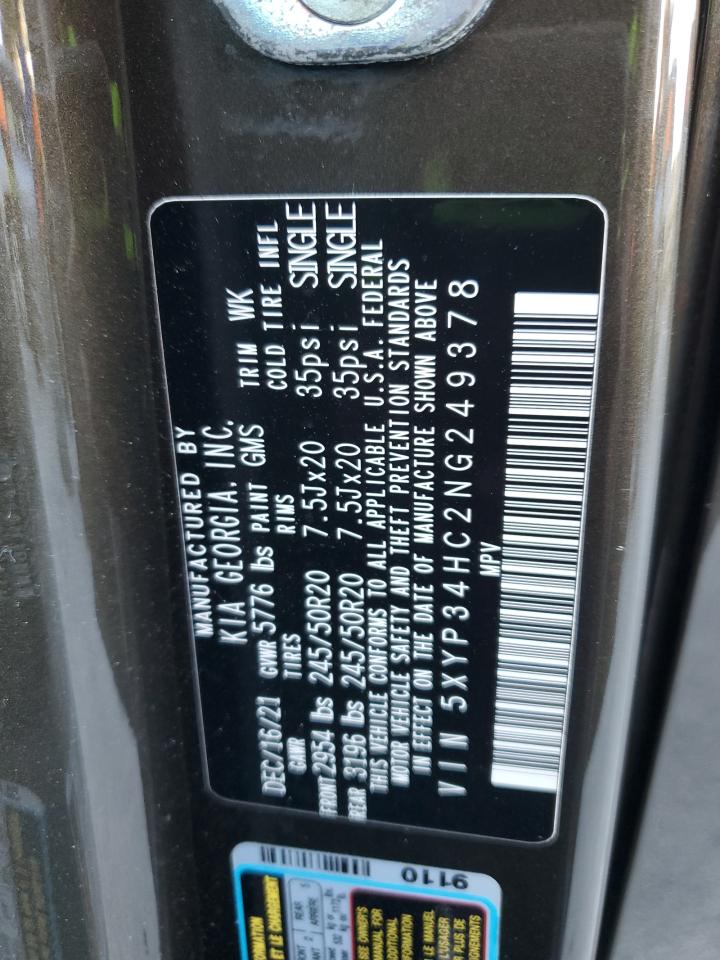 2022 Kia Telluride Ex VIN: 5XYP34HC2NG249378 Lot: 93065655