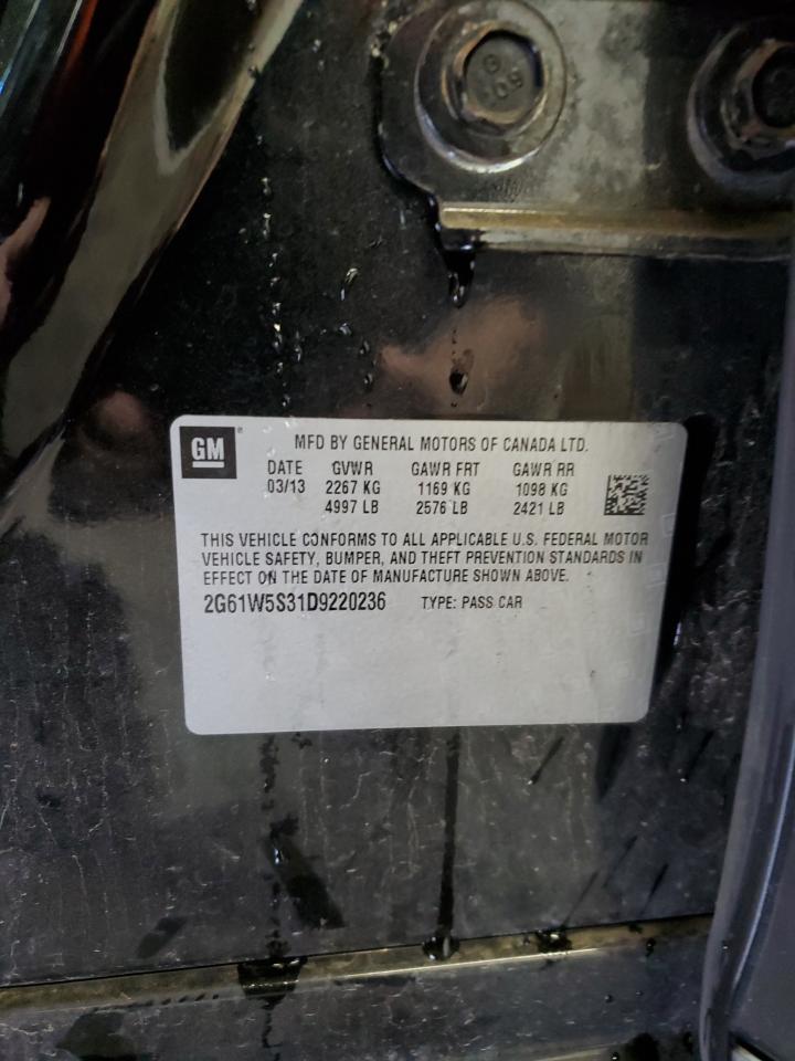 2013 Cadillac Xts VIN: 2G61W5S31D9220236 Lot: 92277125