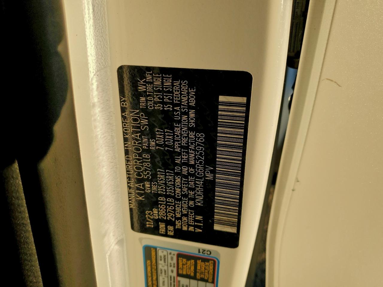 2024 Kia Sorento Ex VIN: KNDRH4LG6R5259768 Lot: 94604345