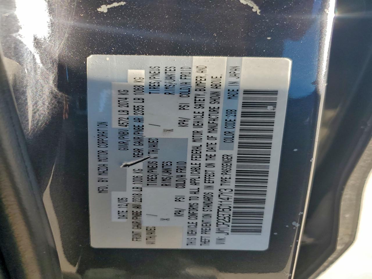 2006 Mazda 5 VIN: JM1CR293760114713 Lot: 91322395