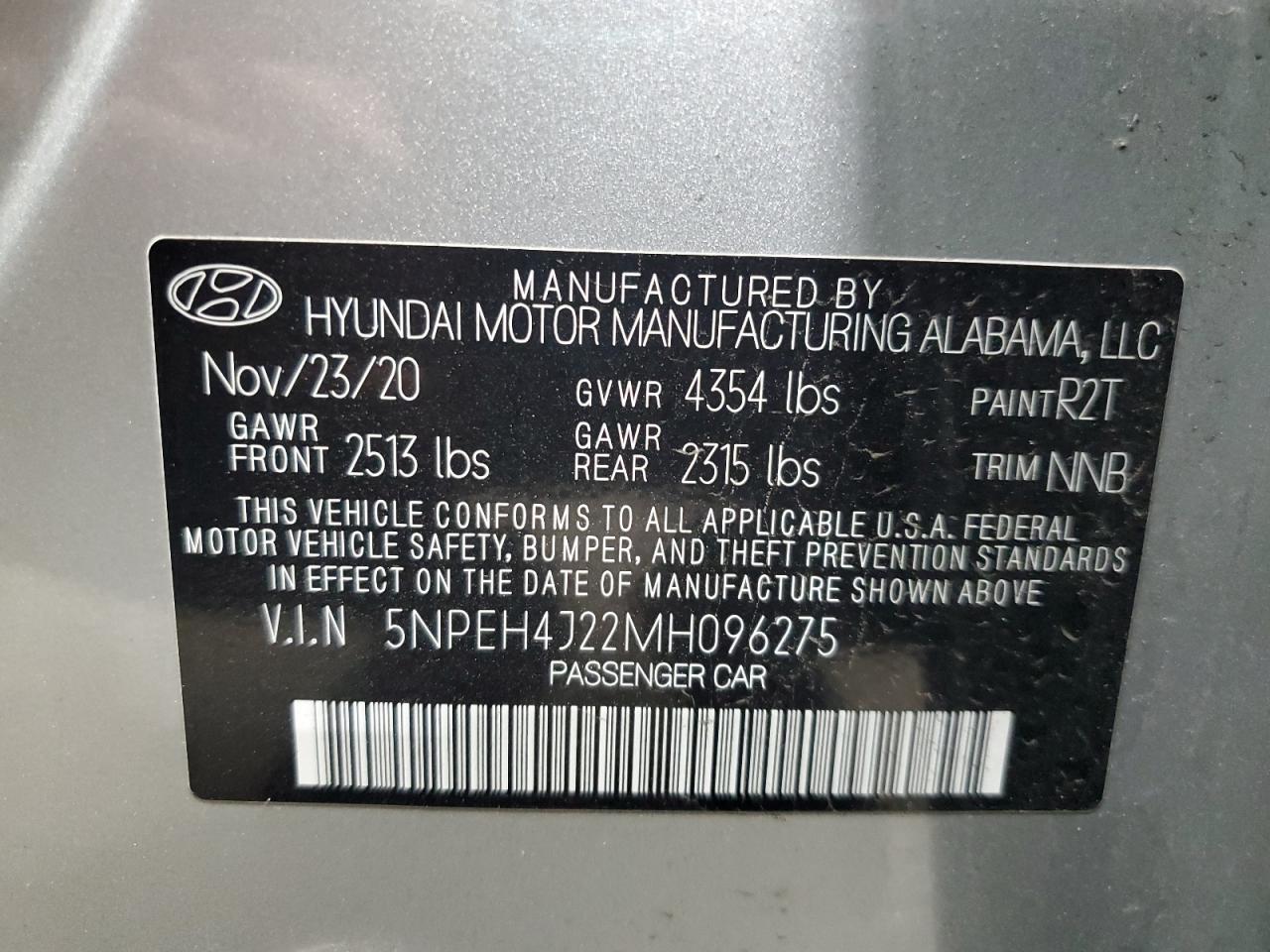 2021 Hyundai Sonata Limited VIN: 5NPEH4J22MH096275 Lot: 92752295