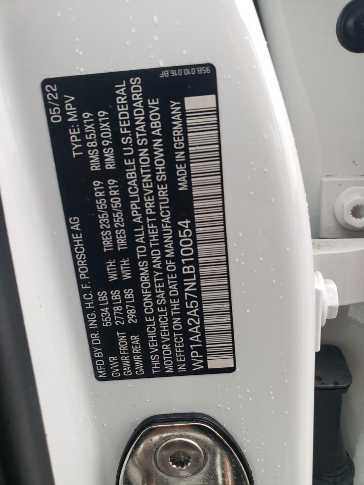 2022 Porsche Macan VIN: WP1AA2A57NLB10054 Lot: 93431765