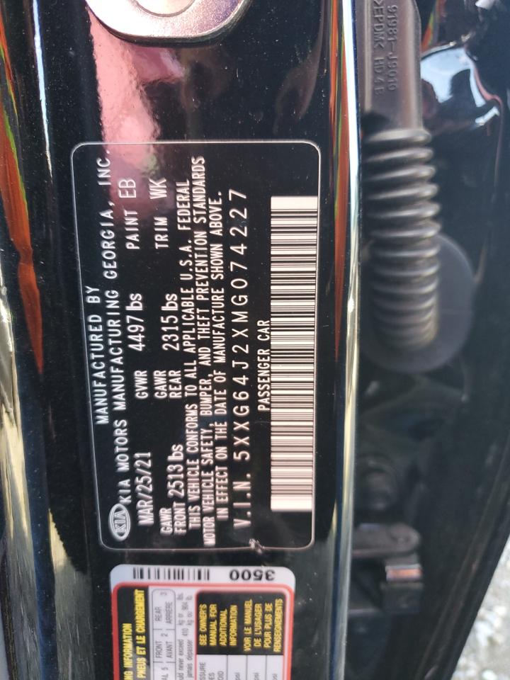2021 Kia K5 Gt Line VIN: 5XXG64J2XMG074227 Lot: 92261325