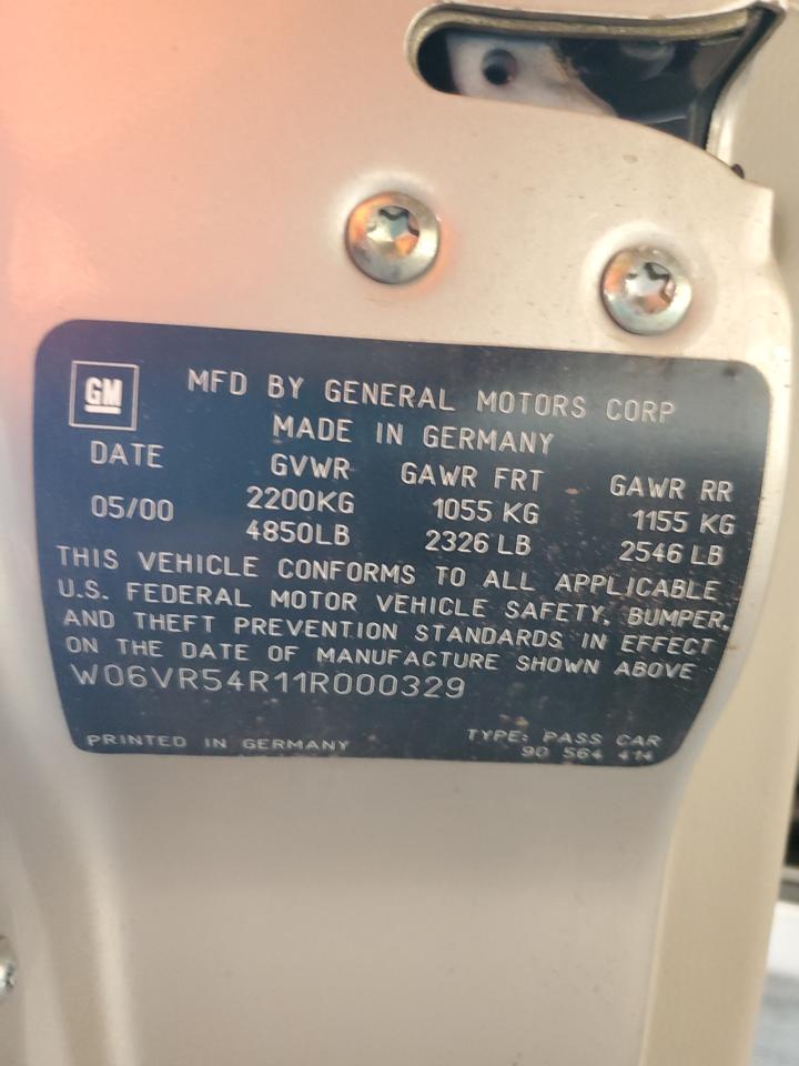 2001 Cadillac Catera Base VIN: W06VR54R11R000329 Lot: 91897315