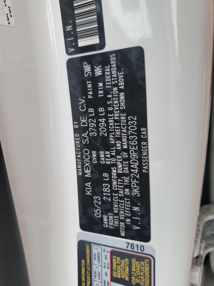 2023 Kia Forte Lx VIN: 3KPF24AD9PE637032 Lot: 92751895