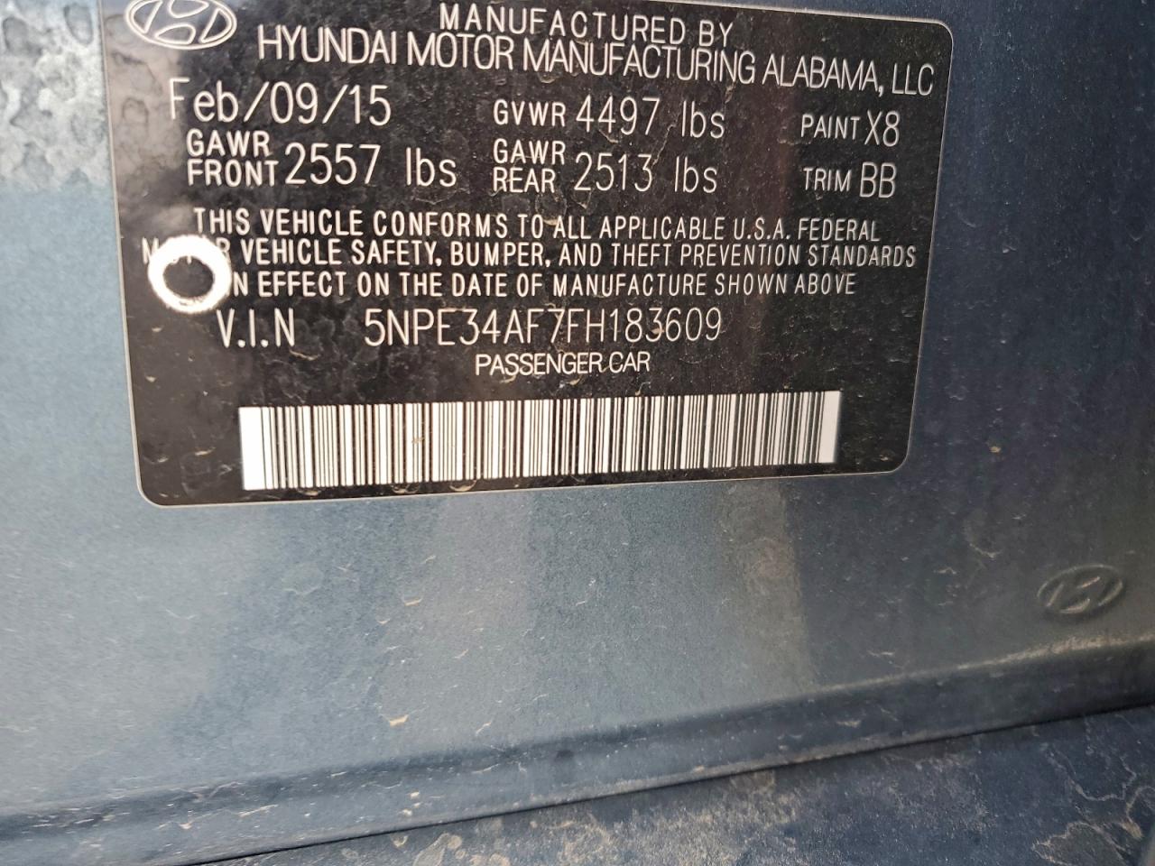 2015 Hyundai Sonata Sport VIN: 5NPE34AF7FH183609 Lot: 94376085