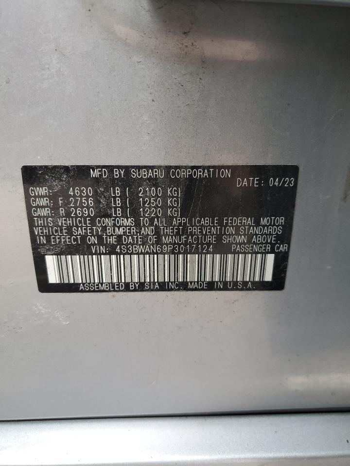 2023 Subaru Legacy Limited VIN: 4S3BWAN69P3017124 Lot: 91093805