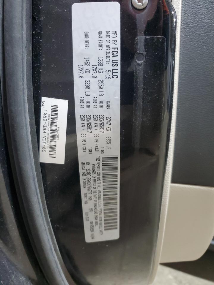 2019 Chrysler Pacifica Touring L VIN: 2C4RC1BGXKR704777 Lot: 93291285